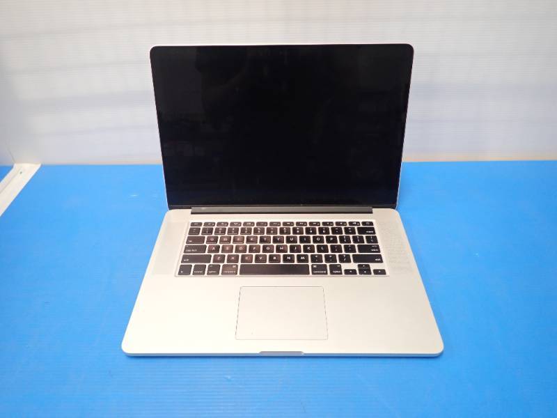 lot 38 image: 2012 Apple&nbspMacBookPro11,4 A1398 Macbook &nbspINTEL(R) CORE(TM) I7-4980HQ CPU  2.80GHZ  16GB DDR3 SDRAM  500GB SSD  15.4 screen with 2880 x 1800 resolution  includes IOS and charger