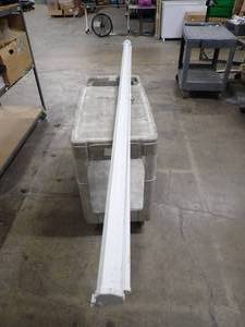 lot 35 image: Projector Screen  No Stand but has loops for hanging  screen is in great shape, no tears or holes99 Inches Long