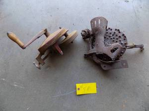 Bench Mount hand turn grinder & Hand crank