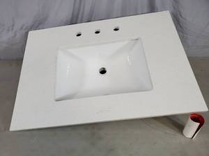 New 31 inch Vanity Top with Under Mount Sink - Small Chip on Rear Edge