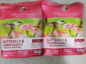 2 New Bags of Flower Seed  Fertilizer Mix