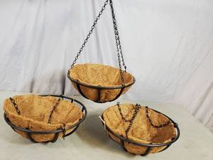 3 New Metal Hanging Baskets
