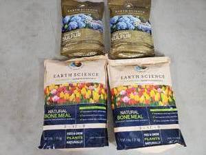 4 New Bags of Lawn and Garden Supplements - Bone Meal and Sulphur