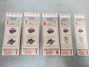 Ticket Stubs from 1991 Twins World Series and League Championship Ticket Stubs