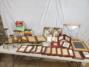 Large Lot of Frames, Books, Candle Holder
