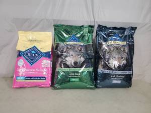 3 New Bags of Blue Dog Food