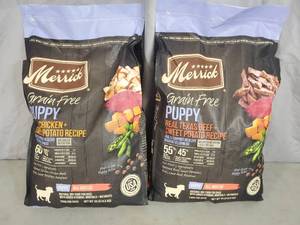 2 New Bags of Merrick Puppy Food