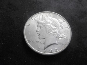 lot 41 image: 1922 D Peace Silver Dollar