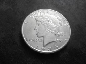 lot 58 image: 1934 Peace Silver Dollar