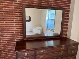 lot 46 image: Wood Dresser with Mirror