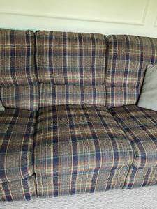 lot 34 image: Reclining Couch with Throw Pillows