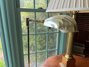 lot 38 image: Pair of Brass Lamps