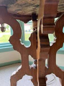 lot 37 image: Ornate Wood Octagon Side Table