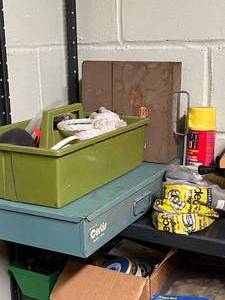 lot 154 image: Metal Shelf with Contents