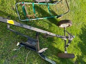 lot 207 image: Clay Shot machine, Dolly, & Rolling Work Stool
