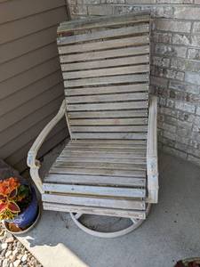 lot 90 image: Metal frame swivel chair with wood ...