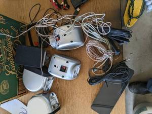lot 100 image: surround sound speakers and wiring...
