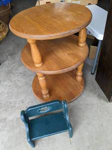lot 140 image: 3 tier wooden table 18 round 24.5...