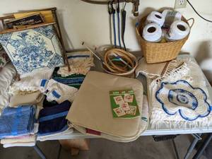 lot 164 image: Sewing Basket, Crafting Supplies, W...