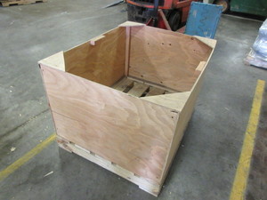 CUSTOM WOODEN CRATE WITH INTERNATIONAL SHIPPING STAMP