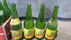 Lot of Collectible Glass Soda Bottles and Wood Coca-Cola Case