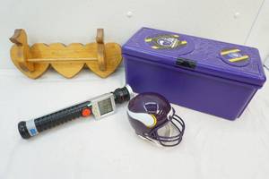 Minnesota Vikings CD case and small helmet