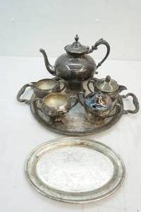 silver on copper tea set
