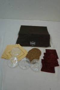 Pottery Barn coasters, Fostoria coasters