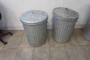 galvanized garbage cans