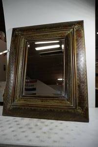 lot 134 image: Ornate Framed Beveled Glass Mirror