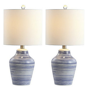 lot 165 image: Safavieh Maxton White Table Lamp - 2 Pack