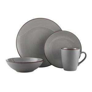 lot 200 image: Pfaltzgraff Pierce Gray Dinnerware Set - Missing 1 Bowl
