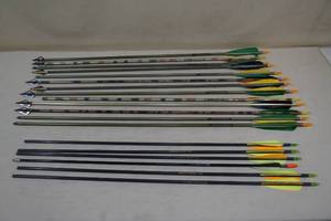 lot 210 image: Assorted Archery Arrows - Aluminum and Carbon, Some Broadheads
