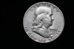 lot 223 image: 1951-S Franklin Silver Half Dollar Coin