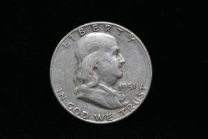lot 224 image: 1951-S Franklin Silver Half Dollar Coin
