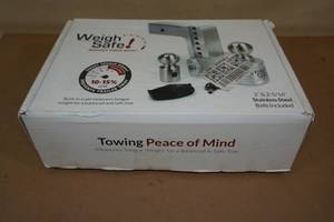 lot 46 image: Weigh Safe 2 and 2-516 Stainless Steel Hitch with Balls - Integrated Tounge Weight Scale