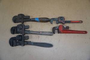 lot 86 image: Assorted Pipe Wrenches - Some Vintage