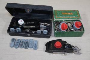 lot 145 image: Vintage Singer Sewing Machine Accessories
