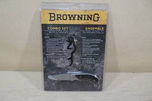 lot 77 image: Browning Folding Knife and Bottle Opener Set