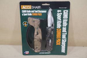 lot 78 image: AccuSharp Camo Knife and Tool Sharpener Pack