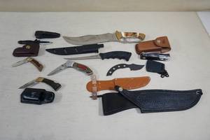 lot 85 image: Assorted Knives - Fillet, Folding, Fixed Blade