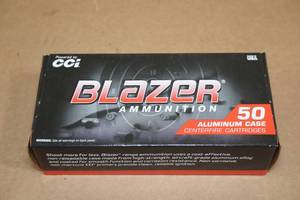 lot 92 image: 50 CCI Blazer 9mm Luger 115 Gr FMJ Aluminum Case Ammo