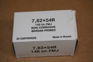 lot 116 image: 20 7.62 x 54R 148 Gr FMJ Ammo