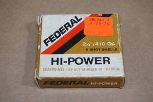 lot 128 image: 5 Federal Hi-Power .410 Ga 2-12 15 Oz Rifled Slugs
