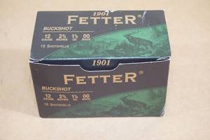 lot 145 image: 15 Fetter 12 Ga 2-34 00 Buck Shotshells