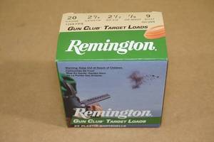 lot 146 image: 25 Remington Gun Club 20 Ga 2-34 9 Shot Shotshells
