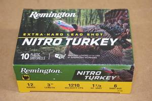 lot 148 image: 10 Remington Nitro Turkey 12 Ga 3 6 Shot Shotshells