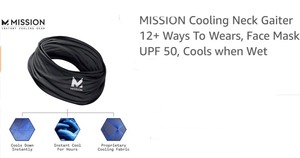 (15) MISSION Cooling Neck Gaiter 12 Ways To Wears, Face Mask, UPF 50, Cools when Wet. See Pictures