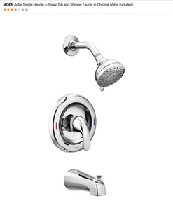 MOEN Adler Single-Handle 4-Spray Tub and Shower Faucet in Chrome (Valve Separate). See Pictures