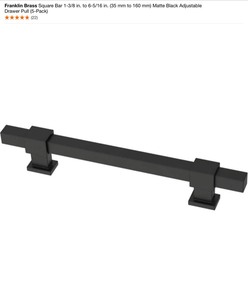 Various Kinds of Black Franklin Brass Drawer Pulls. Various Sizes. See Pictures